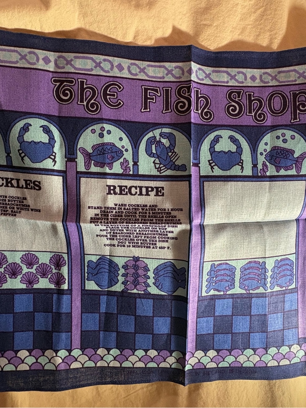 Vintage 1970s Fingal Pure Irish Linen Tea Towel Storefront Series.